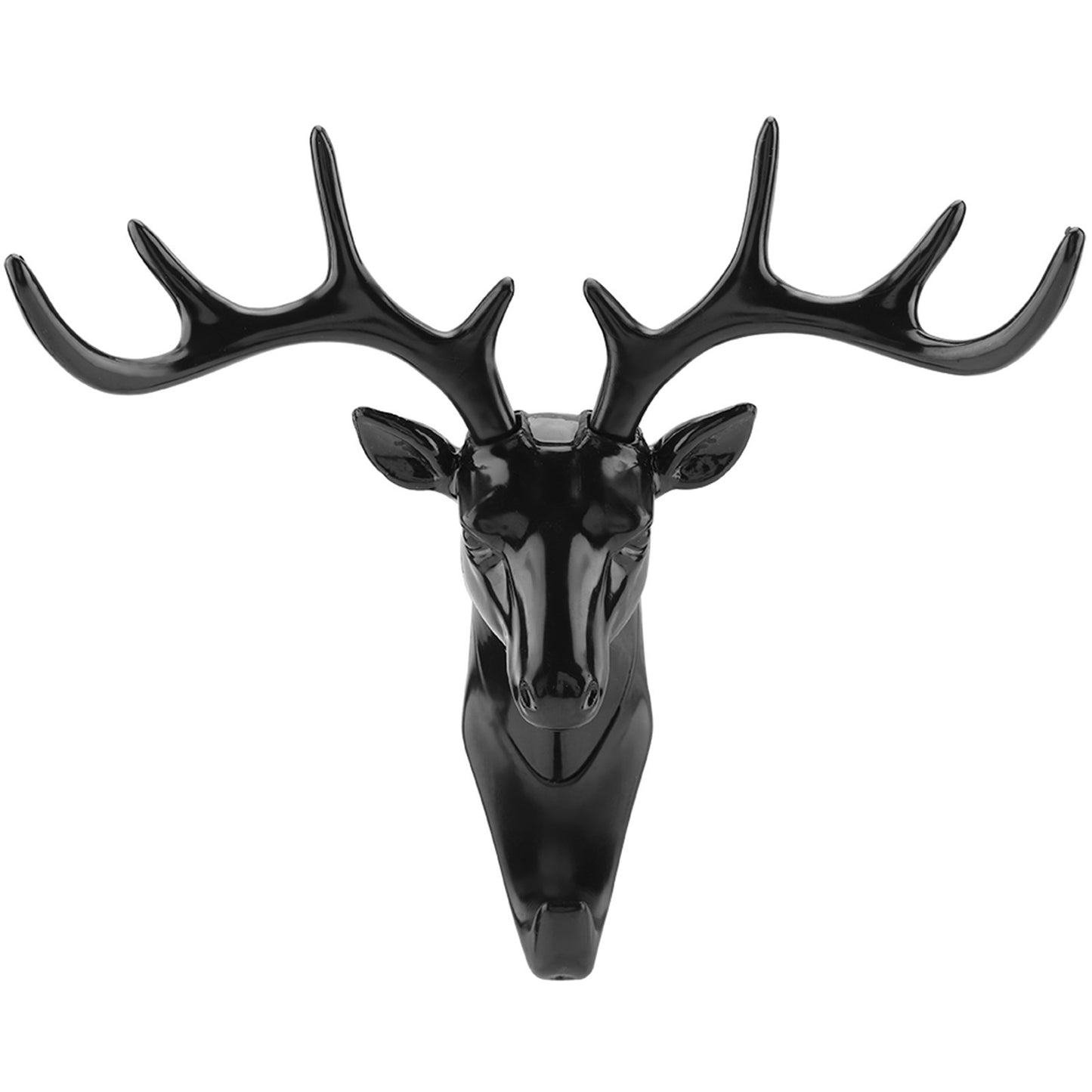 Animals Deer Head Hook Hanger Rack Holder Wall Mount for Home Room Decor(Black)