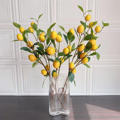 Artificial Lemon Branch Decorations High Simulation Vivid Lemon Farmhouse Style Home Decor for Living Room