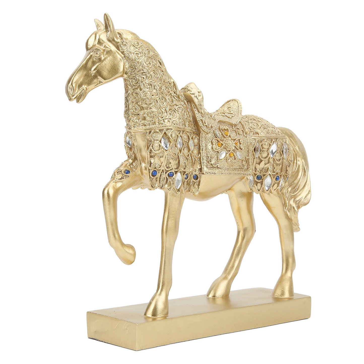 Golden Horse Decor Animal Art Horse Figurine and Statue Ornament for Home Office