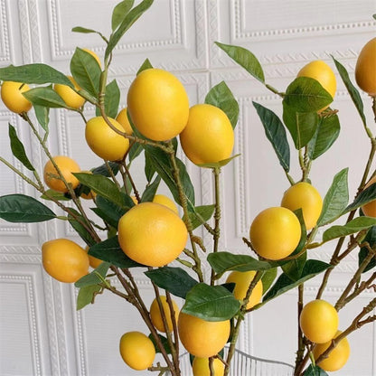 Artificial Lemon Branch Decorations High Simulation Vivid Lemon Farmhouse Style Home Decor for Living Room