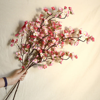 Artificial Cherry Blossom 4 Branches Decorative Lifelike Cherry Blossom Branches Decor 97cm Dark Pink