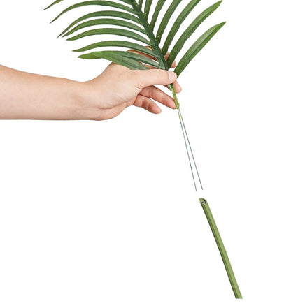 Artificial Gold Cane Palm Tree, 6.5 FT Tall Faux Plant, PE Material & Anti-Tip Tilt Protection Low-Maintenance Plant, Lifelike Green Fake Tree For Home Office Warehouse Decor Indoor Outdoor