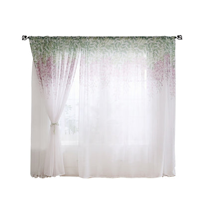 Polyester Window Curtain Valances Voile Bedroom Living Room Decor (Purple)