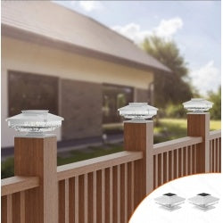 8 Pack Outdoor Solar Post Cap Lights Cold White For 4x4 5x5 6x6 Wood Posts In Garden Decor  IP65 Waterproof