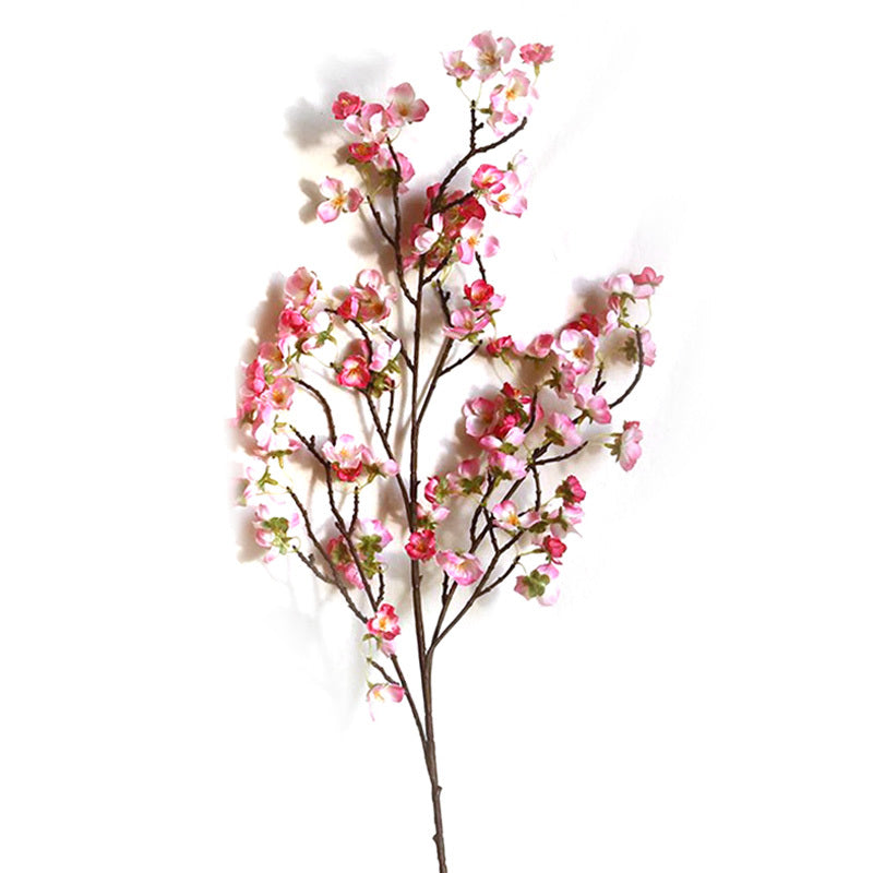 Artificial Cherry Blossom 4 Branches Decorative Lifelike Cherry Blossom Branches Decor 97cm Dark Pink