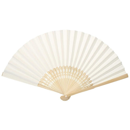 Chinese Folding Bamboo Ribs Fan DIY Blank Paper Fan Wedding Shower Party Decor #Red Color