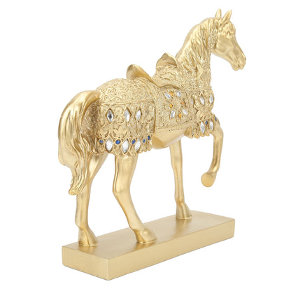 Golden Horse Decor Animal Art Horse Figurine and Statue Ornament for Home Office