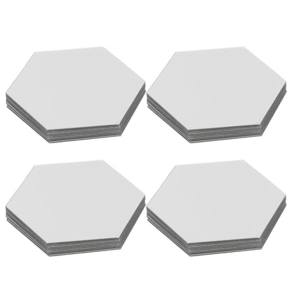 4 Set Mirror Wall Sticker Acrylic Hex Removable Decor Decal Background Home Decoration10cm Silver