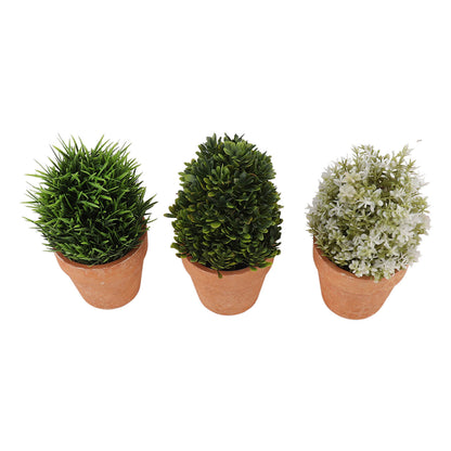 3PCS Artificial Potted Plants Set Plastic Indoor Small Fake Greenery Potted Plants for Home Bathroom Living Room Bedroom Office Desk Bookshelf Decor