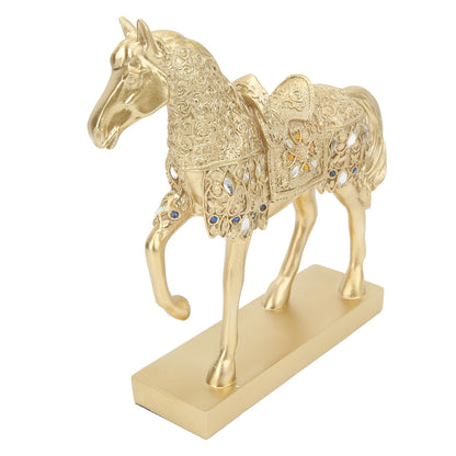 Golden Horse Decor Animal Art Horse Figurine and Statue Ornament for Home Office