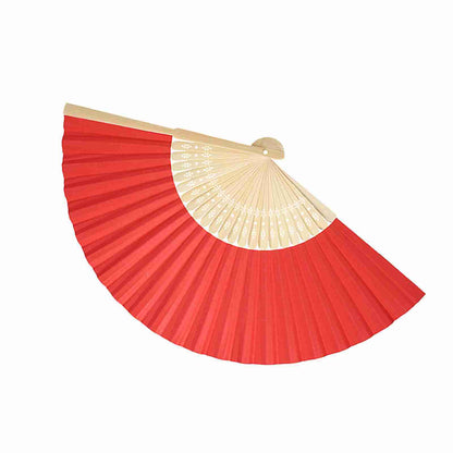 Chinese Folding Bamboo Ribs Fan DIY Blank Paper Fan Wedding Shower Party Decor #Red Color