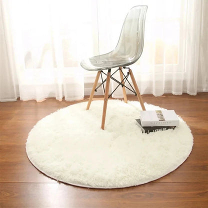 Super Soft Plush Round Rug Mat Fluffy White Carpets For Living Room Home Decor Bedroom Kid Room Decoration Salon Thick Pile Rug