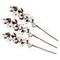 3pcs 10 Bolls Natural Cotton Stems Kapok Dried Flower Wedding Party Home Decor 60cm