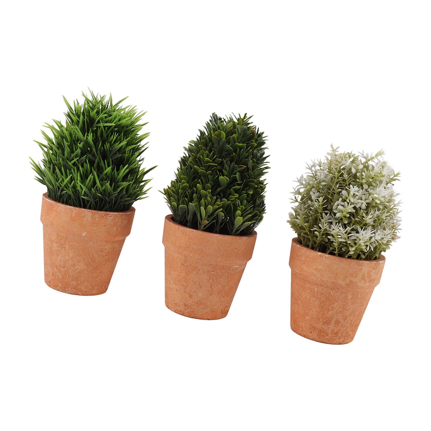 3PCS Artificial Potted Plants Set Plastic Indoor Small Fake Greenery Potted Plants for Home Bathroom Living Room Bedroom Office Desk Bookshelf Decor