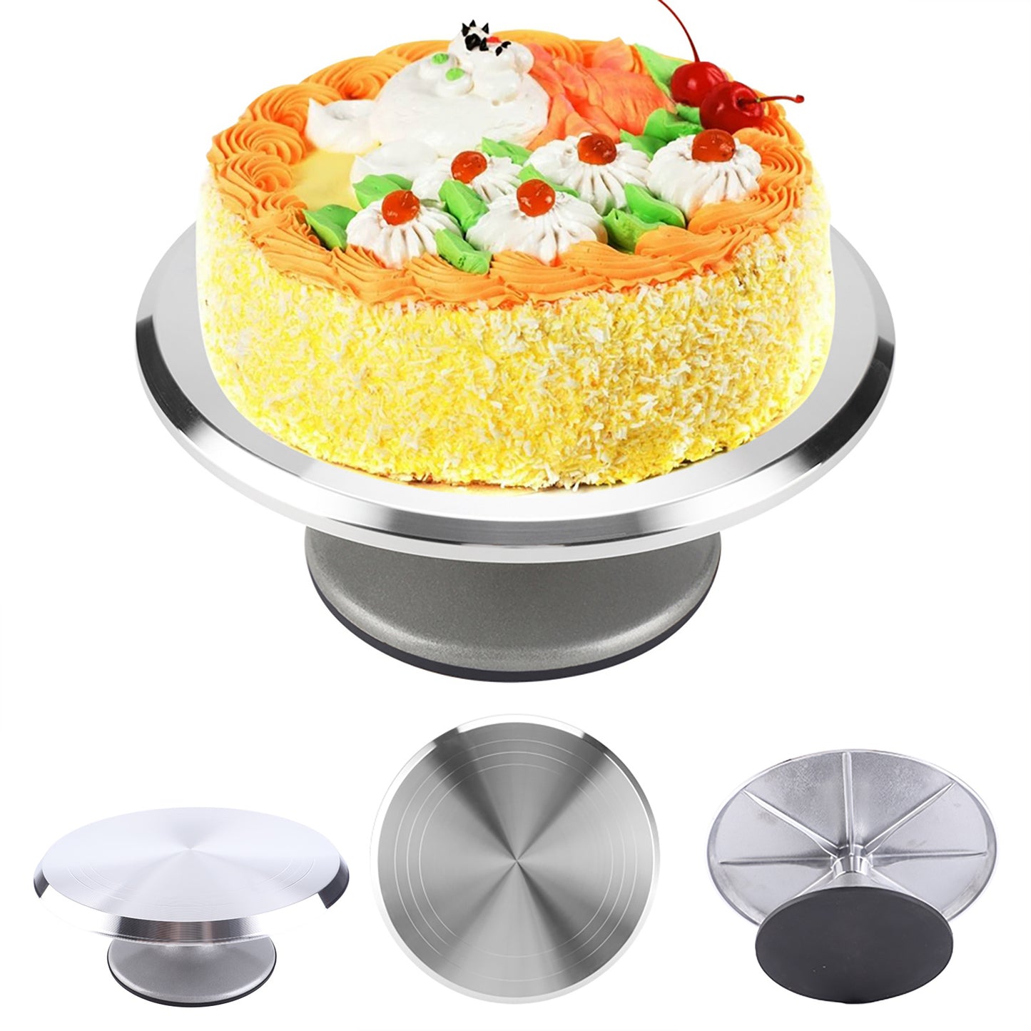 12inch Aluminum Cake Turntable Rotating Revolving Decorating Stand Pastry Baking Decor Tool