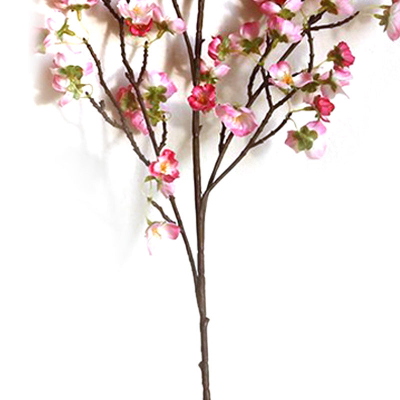 Artificial Cherry Blossom 4 Branches Decorative Lifelike Cherry Blossom Branches Decor 97cm Dark Pink