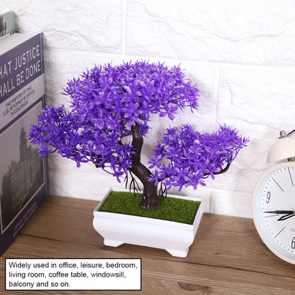 Artificial Bonsai Fake Blossom Flower Potted Plant Home Office Decor