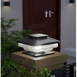 4 Pack Solar Outdoor Post Pap Lights Cold White IP65 Waterproof For 4x4 5x5 6x6 Wooden Posts In Garden Decor