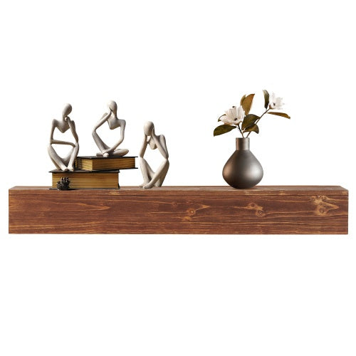 Country Wood Mantelpiece, Wall-mounted Floating Rack For Home Decor