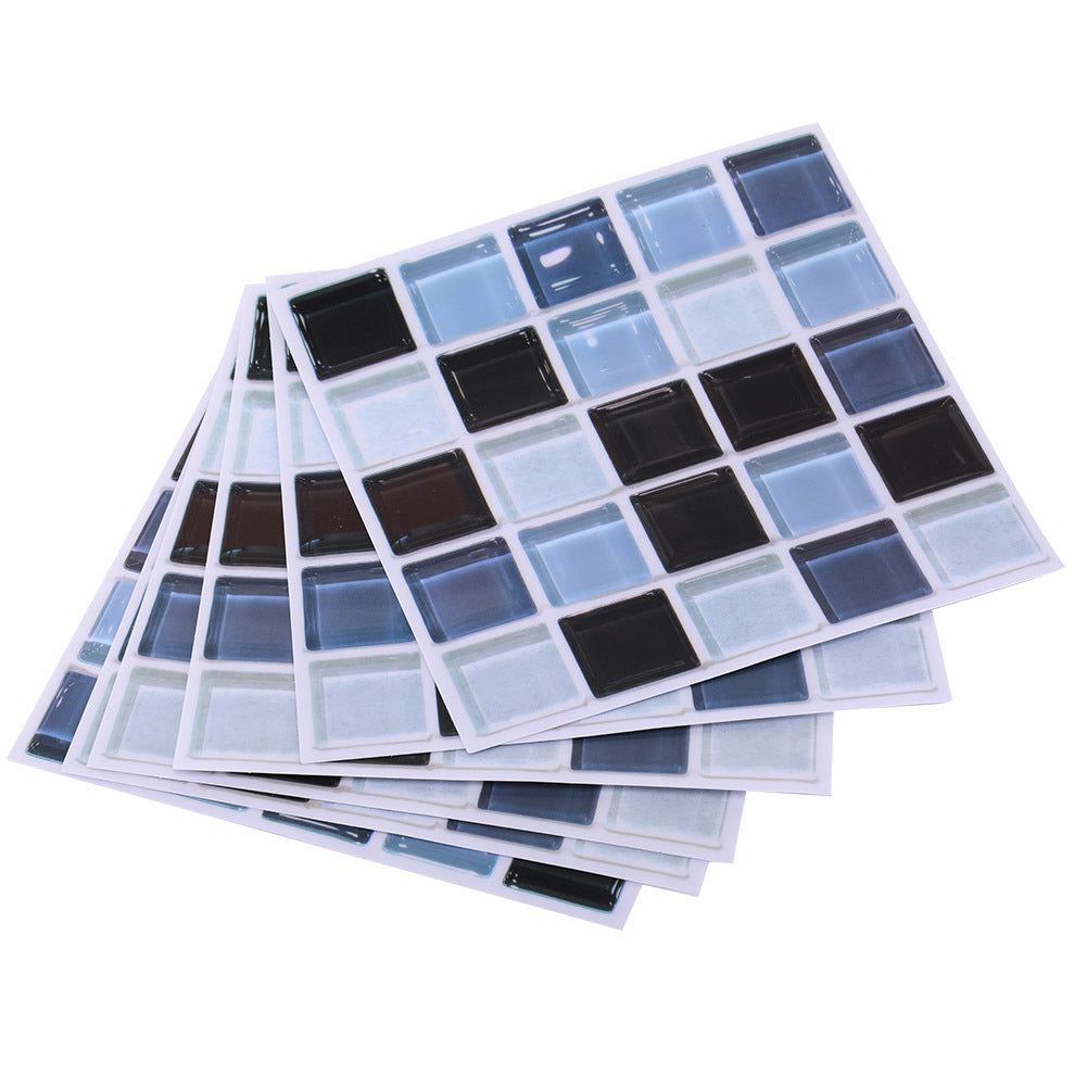 6Pcs Mosaic Self adhesive Wall Tile Sticker Kitchen Oil proof Stickers Bathroom Decor(FX705)