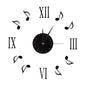 Musical Note Wall Clock with Vinyl CD Dial Plate and 3D Roman Numerals for Home Decor