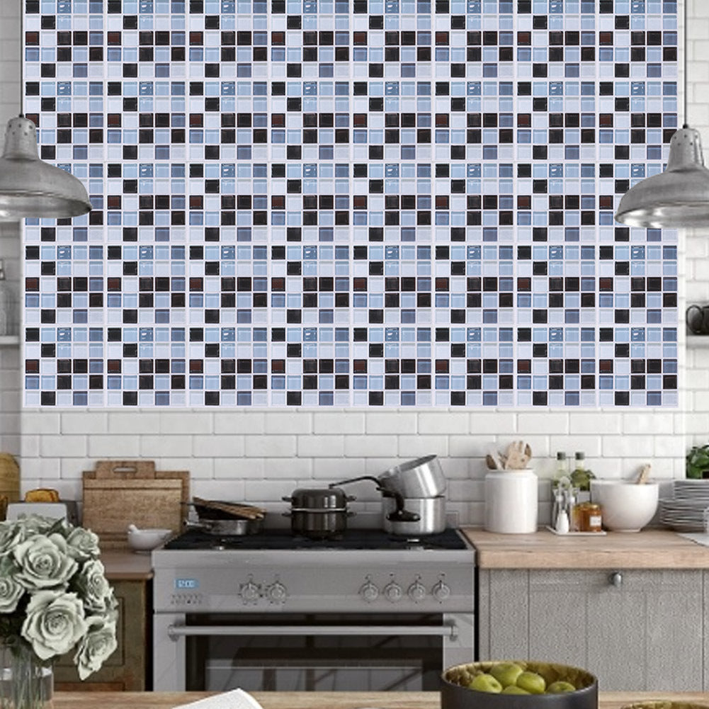 6Pcs Mosaic Self adhesive Wall Tile Sticker Kitchen Oil proof Stickers Bathroom Decor(FX705)