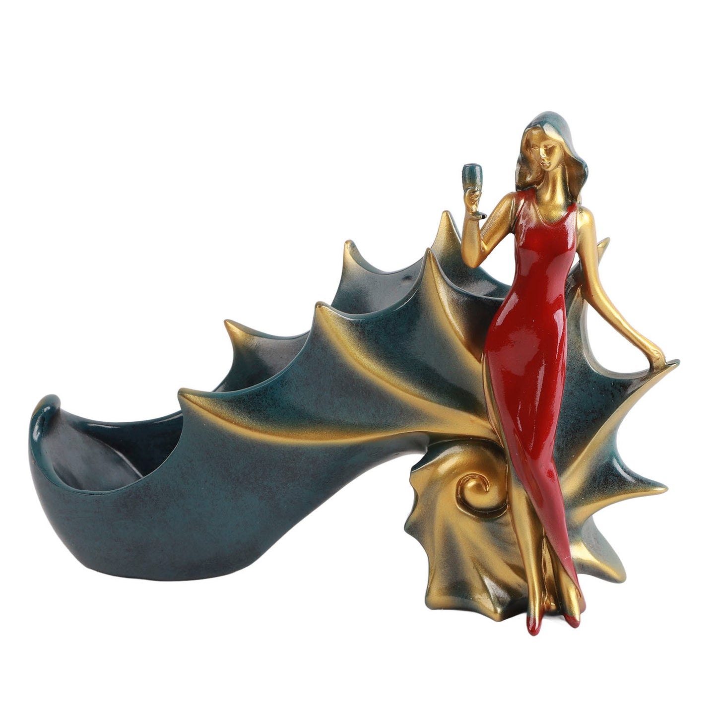 Girl Figurines Wine Holder Wine Bottle Rack Stand for Bar Counter Home Decor AccessoriesBS023‑2 Red