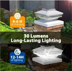 8 Pack Outdoor Solar Post Cap Lights Cold White For 4x4 5x5 6x6 Wood Posts In Garden Decor  IP65 Waterproof