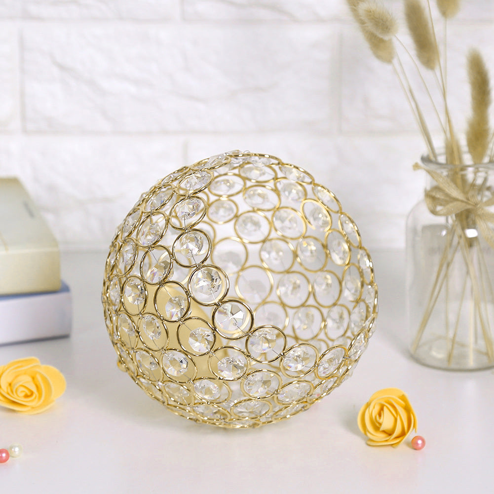 Crystal Tea Light Candle Holders Wedding Decor Table Centerpieces (Gold Diameter 15cm)