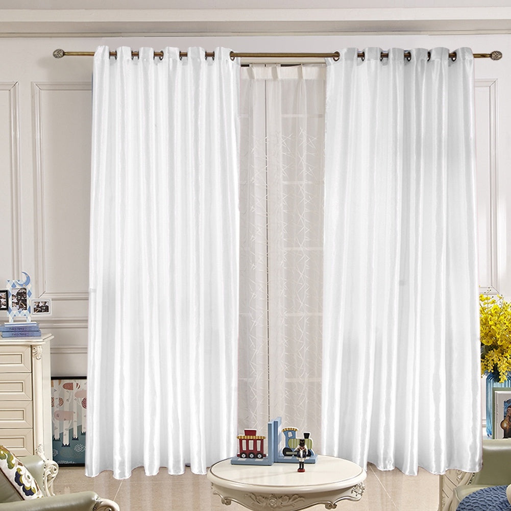 Korean Style Door Window Curtain Blackout Drape Bathroom Livling room Decor White