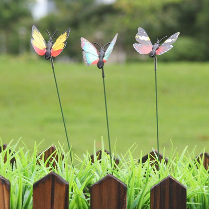 50pcs Artificial Decorative Butterfly Lawn Garden Decor Landscape Indoor Outdoor Ornaments