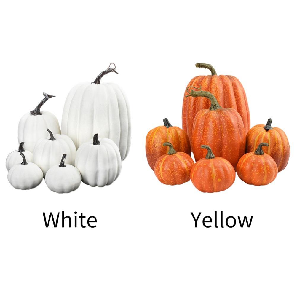 7PCS Simulation Pumpkin Model Artificial Pumpkin Decoration Home Table Decor for Thanksgiving and Halloween