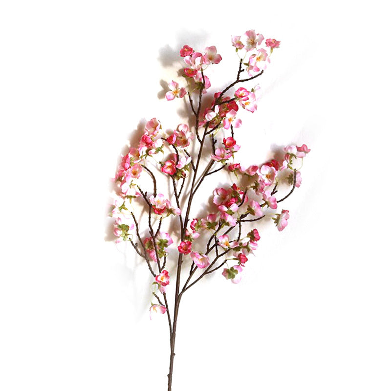 Artificial Cherry Blossom 4 Branches Decorative Lifelike Cherry Blossom Branches Decor 97cm Dark Pink