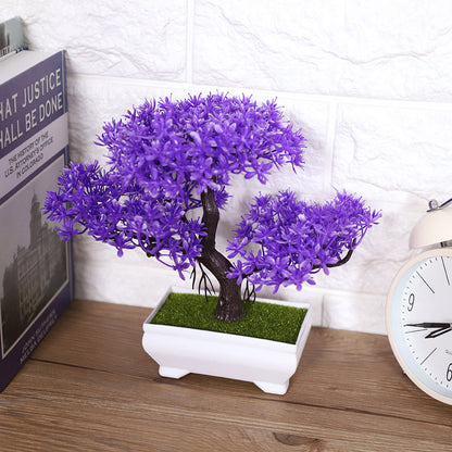 Artificial Bonsai Fake Blossom Flower Potted Plant Home Office Decor