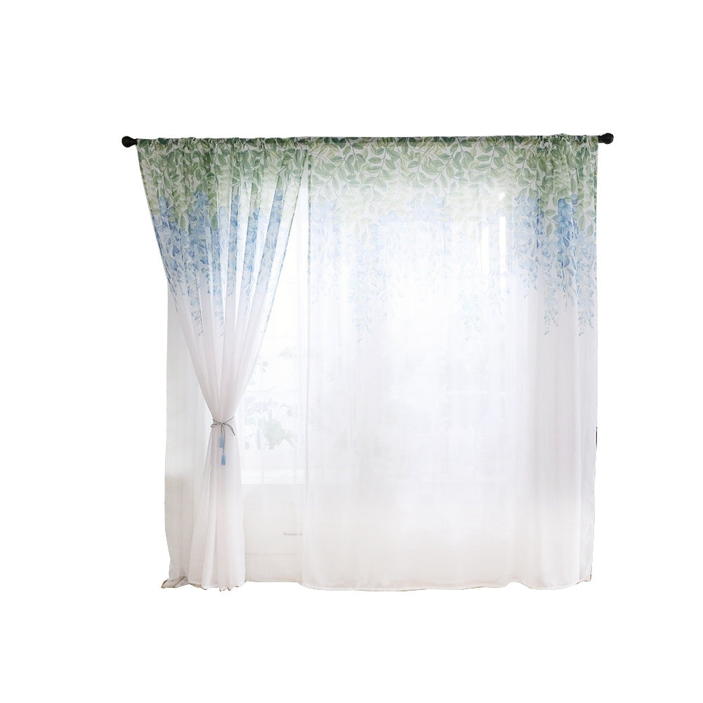 Polyester Window Curtain Valances Voile Bedroom Living Room Decor (Purple)