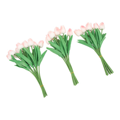 30pcs Artificial Tulips Flowers Innovative Simulation Hand Crafted PU Fake Tulips for Home Wedding Party Decor Peach Pink