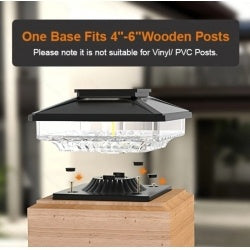 4 Pack Outdoor Solar Post Cap Lights  Cold White IP65 Waterproof For 4x4 5x5 6x6 Wooden Posts In Garden Decor