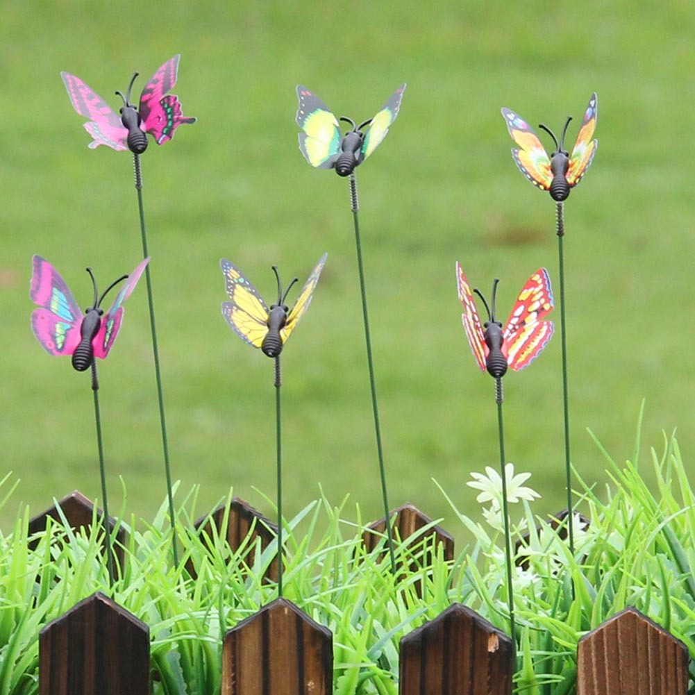 50pcs Artificial Decorative Butterfly Lawn Garden Decor Landscape Indoor Outdoor Ornaments