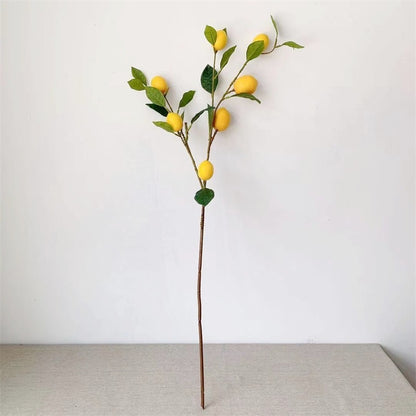 Artificial Lemon Branch Decorations High Simulation Vivid Lemon Farmhouse Style Home Decor for Living Room