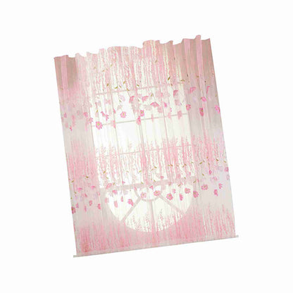 Polyester Floral Pattern Window Tulle Voile Curtain Bedroom Living Room Decor (Pink)