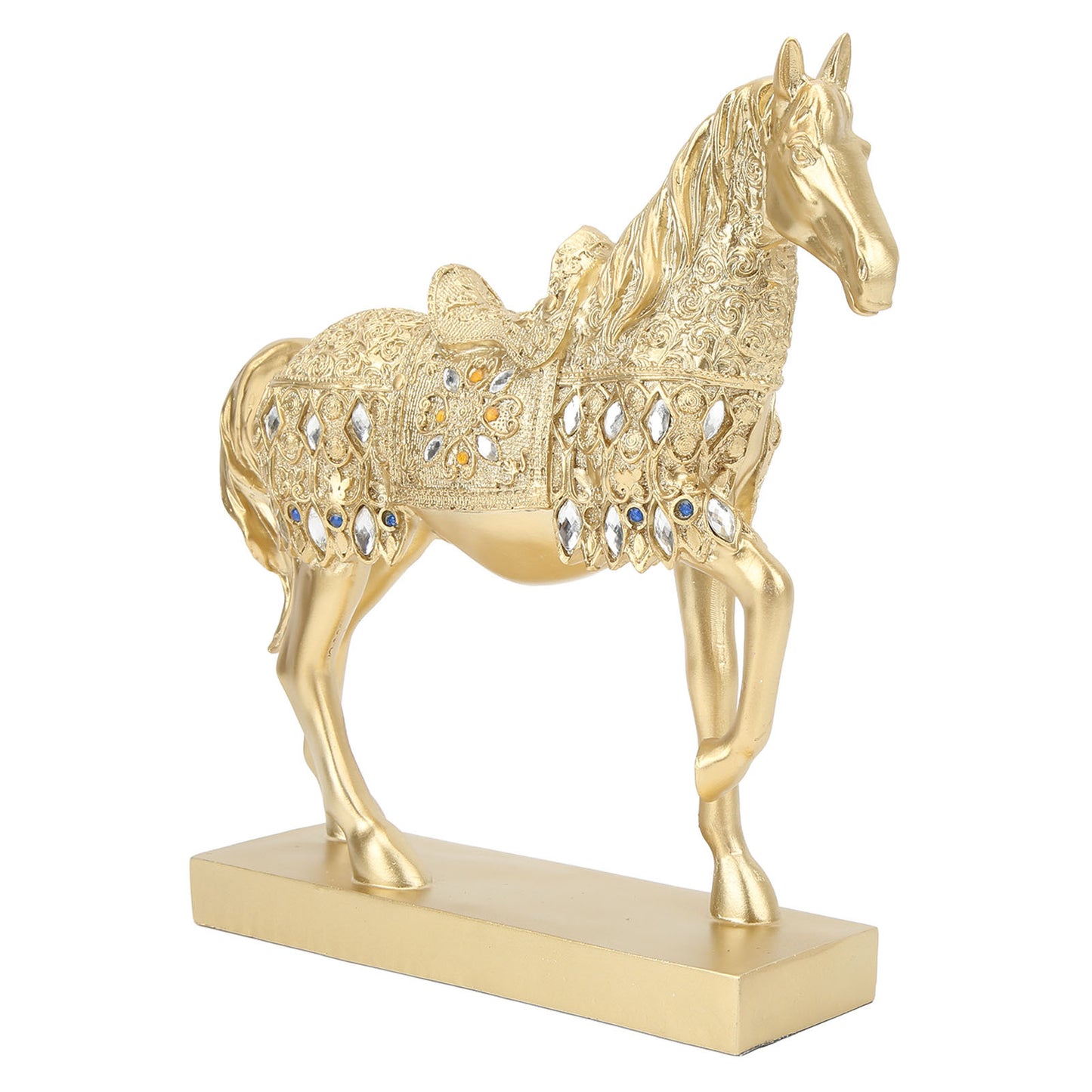 Golden Horse Decor Animal Art Horse Figurine and Statue Ornament for Home Office