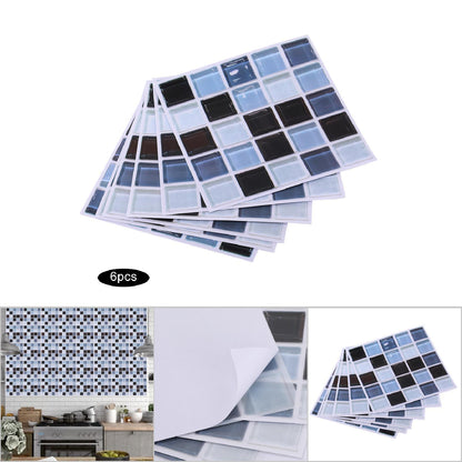 6Pcs Mosaic Self adhesive Wall Tile Sticker Kitchen Oil proof Stickers Bathroom Decor(FX705)