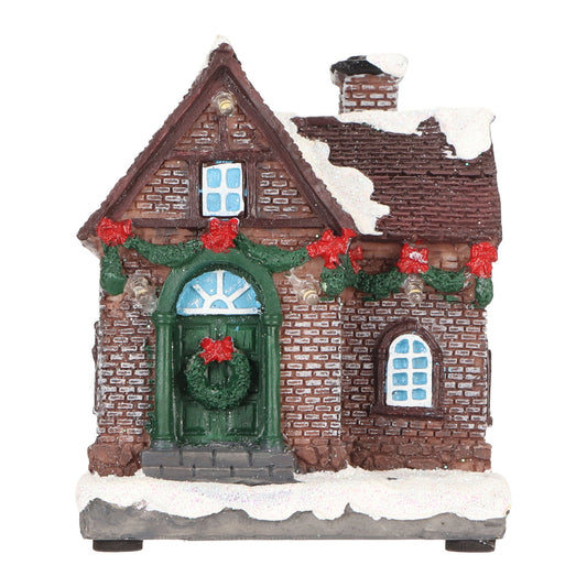 Christmas Village House Vintage Exquisite Landscaping LED Lighted Christmas House for Home Decor Presents Type A