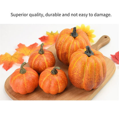 7PCS Simulation Pumpkin Model Artificial Pumpkin Decoration Home Table Decor for Thanksgiving and Halloween