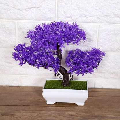 Artificial Bonsai Fake Blossom Flower Potted Plant Home Office Decor