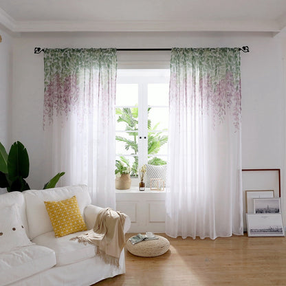 Polyester Window Curtain Valances Voile Bedroom Living Room Decor (Purple)