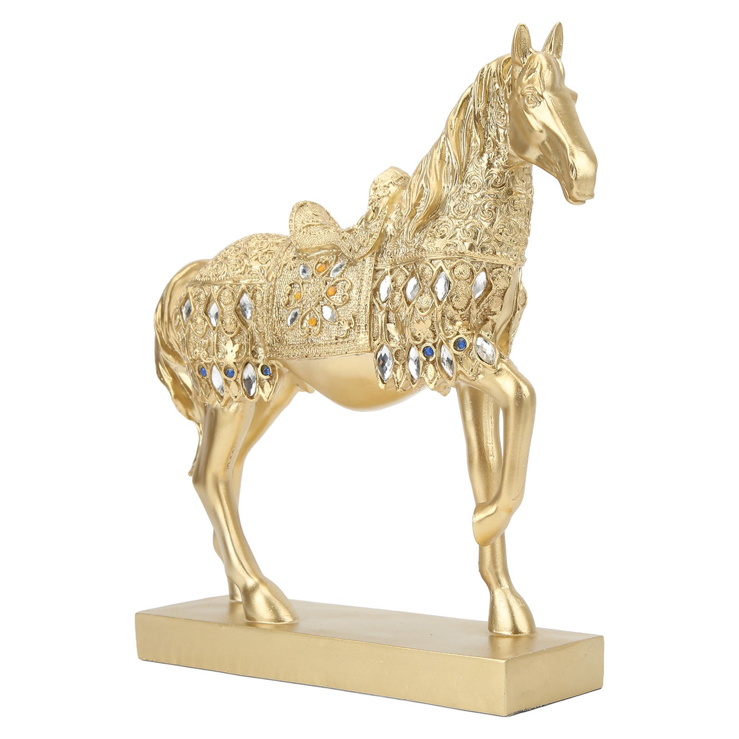 Golden Horse Decor Animal Art Horse Figurine and Statue Ornament for Home Office