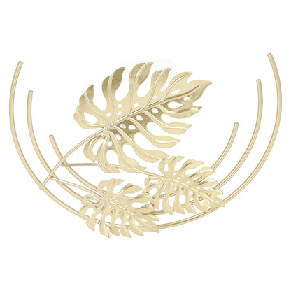 Iron Wall Sculptures Gold Metal Leaf Wall Decor for Living Room Bedroom Office Home A