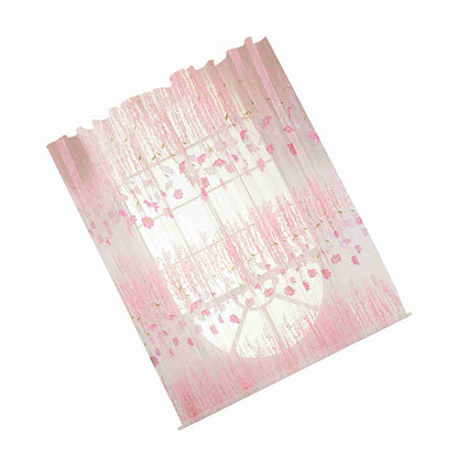 Polyester Floral Pattern Window Tulle Voile Curtain Bedroom Living Room Decor (Pink)