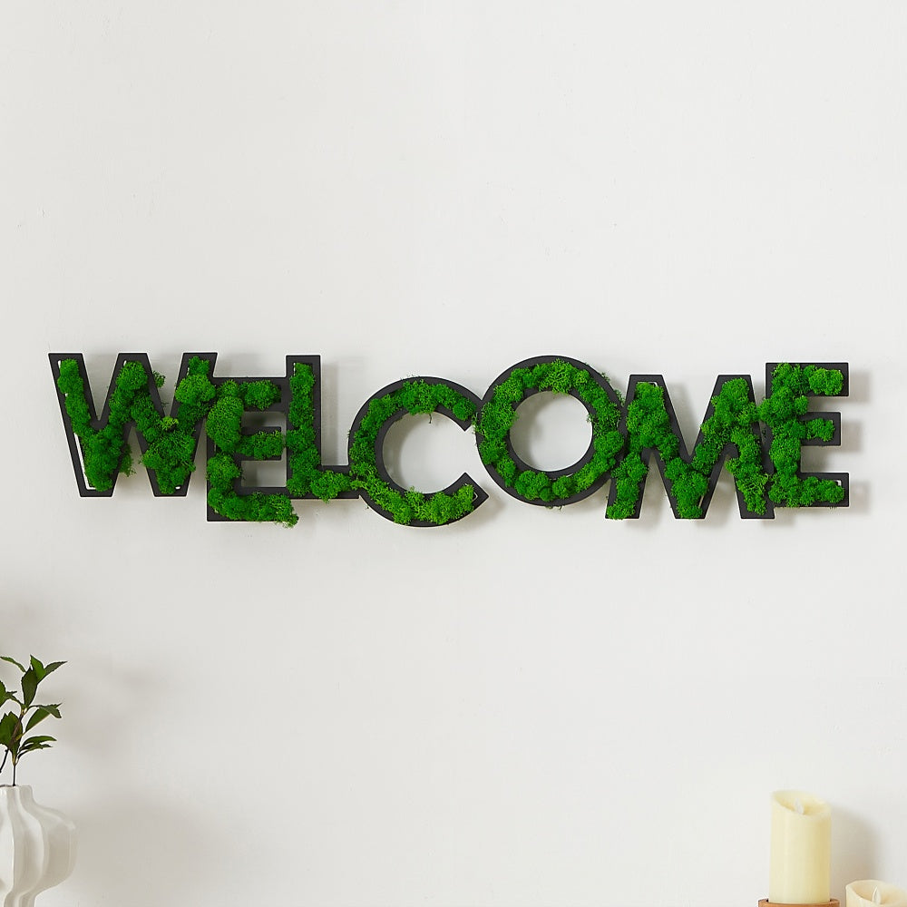 WELCOME Letter Art Moss Wall Decorations